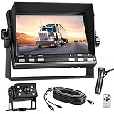RV Backup Camera AHD 1080P, 7 Inch Vehicle Back Up Camera Systems with IP69 Waterproof Rear View...
