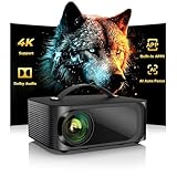 [1200 ANSI/Auto Focus/Built-in APPs] Outdoor-Projector-4K with Wifi6 and Bluetooth, Smart TV OS &...