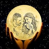XJone Personalized Custom Moon Lamp with Photo Text, Customized Moon Night Light with Picture...