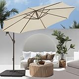 LE CONTE METZ 10 ft. Offset Hanging Patio Umbrella Cantilever Outdoor Umbrellas with Fade Resistant...