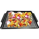 MEHE Grill Basket,Nonstick Grilling Topper 14.6'x11.4 Thicken Grill Pan BBQ Accessory for Grilling...
