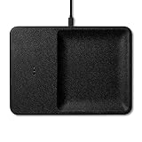 Courant Catch:3 Classics - Italian Leather Wireless Charging Station and Valet Tray (Black) -...