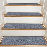 KOOTETA Stair Treads for Wooden Steps Indoor, 15 Pack 8' X 30' Non Slip Carpet Stair Treads with...