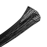 CrocSee 25ft - 1/2 inch Braided Cable Management Sleeve Cord Protector - Self-Wrapping Split Wire...