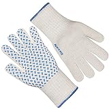 DEYAN 932°F Extreme Heat Resistant Oven Gloves - Silicone Non-Slip Oven Mitts with Finger, Kitchen...