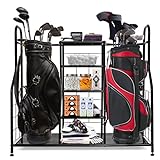 Morvat Golf Organizer Extra Large Double Metal Black Stand Perfect Way to Store & Organize Your...