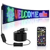 RAYHOME Scrolling Huge Bright Advertising LED Signs, 27''x5'' Flexible USB 5V LED Store Sign...