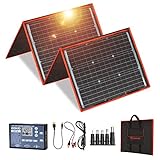 DOKIO 160W 18V Portable Solar Panel Kit (ONLY 9lb) Folding Solar Charger with 2 USB Outputs for 12v...
