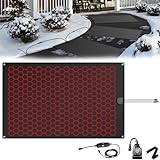 Miveda Snow Melting Mats Outdoor, 30x48 Inch Non-Slip Rubber Heated Outdoor Mats With 11 ft Power...
