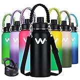 WEREWOLVES 24 oz Insulated Water Bottle With Paracord Handles & Strap & Straw Lid & Spout...