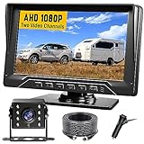 FEISIKE RV Backup Camera, 7' HD 1080P Display Lag-Free Wired Connection System 2 Channel for Truck...