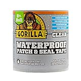 Gorilla Waterproof Patch & Seal Tape, 4' x 8', Clear, (Pack of 1)