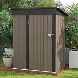 Patiowell 5x3 FT Outdoor Storage Shed, Tool Shed with Sloping Roof and Lockable Door, Metal Shed for...