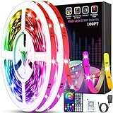 Tenmiro Led Lights for Bedroom 100ft (2 Rolls of 50ft) Music Sync Color Changing Strip Lights with...
