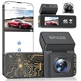 SPADE Dash Cam Front and Rear, Built-in WiFi 4K+1080P Dual Camera for Cars, WiFi Dashcam with App,...