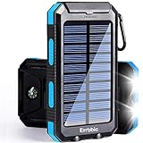 ERRBBIC Solar Power Bank Portable Charger 20000mah Waterproof Battery Backup Charger Solar Panel...