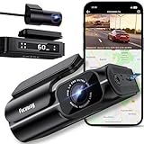 Dash Cam Front and Rear 4K, Built-in 5GHz WiFi GPS Speed, Voice Control, Free 64GB SD Card, Dual...