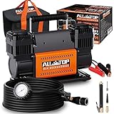 ALL-TOP Air Compressor Kit, Dual Cylinder 12V Portable Inflator 12.35 ft³/Min, Offroad Air...