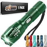 Gorilla Grip Powerful LED 750 FT Water Resistant 5 Adjustable Mode Tactical Flashlight, High Lumens...
