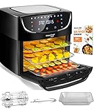 WowChef Air Fryer Oven Large 20 Quart, 10-in-1 Digital Rotisserie Dehydrator Fryers Combo with...