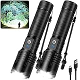 Kmivo Flashlight Rechargeable LED High Lumens - 99,000 Lumens Super Bright Flashlights with 5 Modes,...