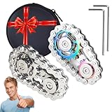 【2PCS】Fidget Spinners Toys for Adults & Teens - Metal Fidget Toy Bike Chain Fidget Sprocket...