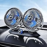 AaoLin Car Fan - 2023 Upgraded Dual Head USB Fan for Car with Powerful Cooling - 360° Rotation,...