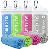 Sukeen [4 Pack Cooling Towel (40'x12'), Ice Towel, Soft Breathable Chilly Towel, Microfiber Towel...