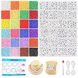 Dowsabel Friendship Bracelet Kit, 10000 Pcs 3mm Glass Seed Beads for Bracelets Making Kit with...