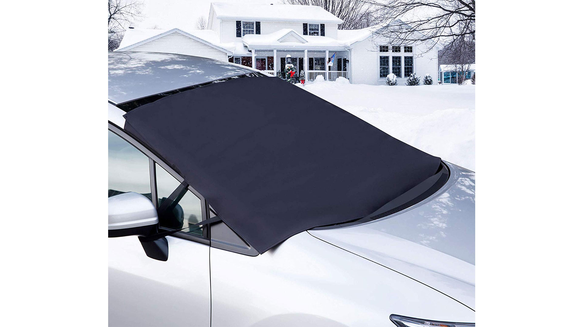 Car Windshield Snow Cover Winter Ice//Frost// Rain Sun Shade Weatherproof Guard Protector Hood with Reflective Warming Straps /& Two Mirror Covers for All Seasons /& Weather