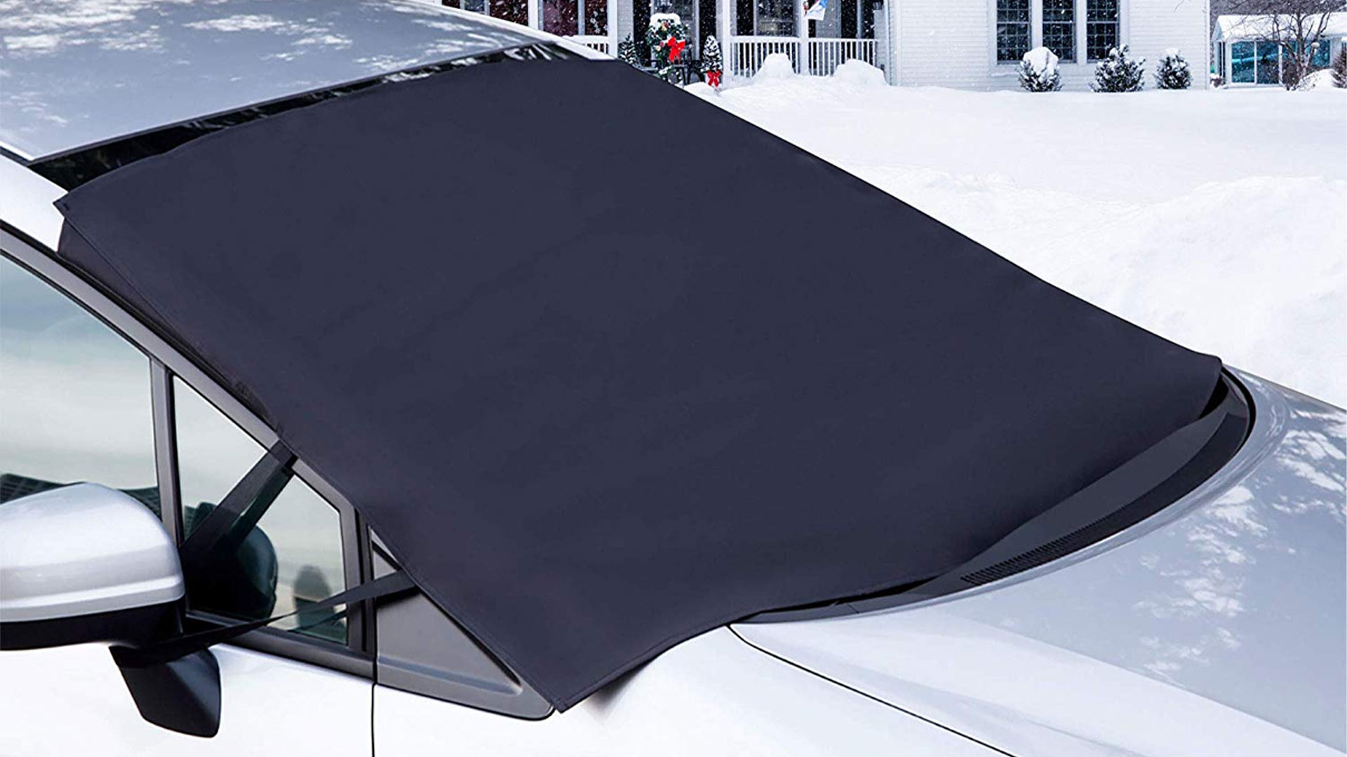 Car Windshield Snow Cover Winter Ice//Frost// Rain Sun Shade Weatherproof Guard Protector Hood with Reflective Warming Straps /& Two Mirror Covers for All Seasons /& Weather